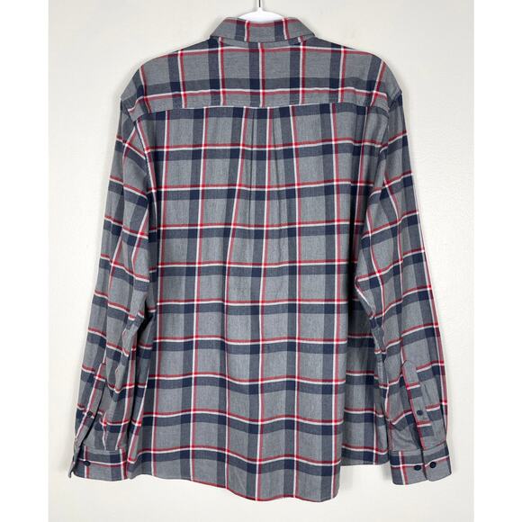 Johnnie-O Rudy Hangin' Out Button Down Flannel Shirt Charcoal Plaid Mens XL - Picture 9 of 14